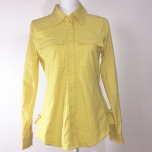209 WST 38 canary yellow linen top NWT